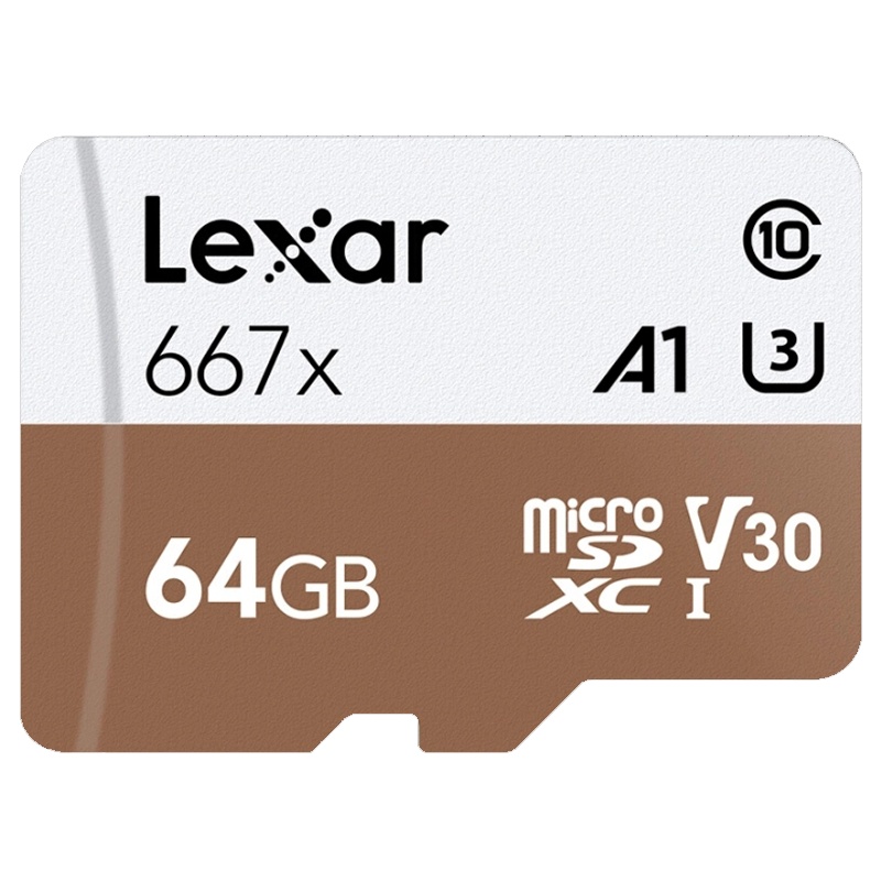 雷克沙（Lexar）64GB TF卡667X 高速U3 A1 V30读100MB/s写90MB/s手机内存卡存储卡