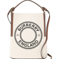 BURBERRY Peggy 水桶包 圆形徽标 帆布织物 8026824