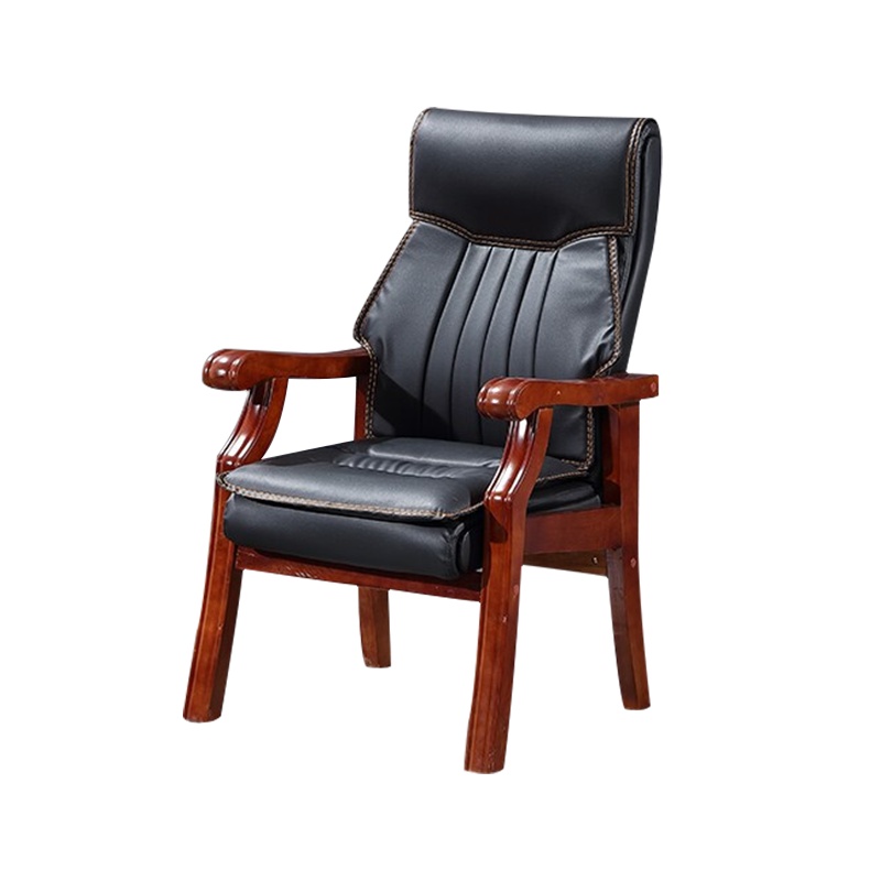 尔迈 实木会议椅办公椅老板班前会客椅子 西皮