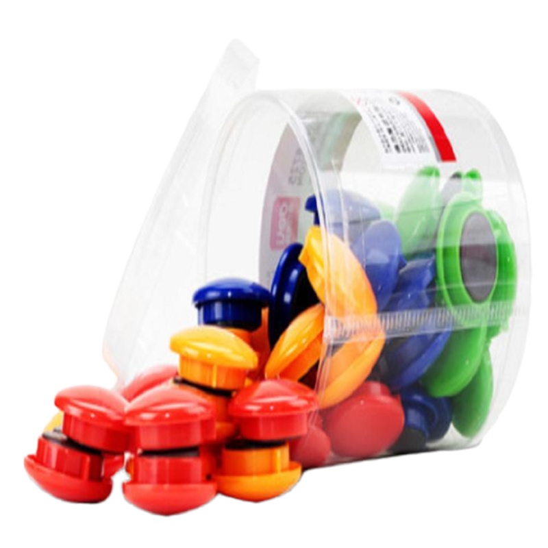 得力(deli)H磁扣白板磁铁吸贴黑板磁铁贴教强磁钉彩色吸铁石 8726 40mm磁钉 24个 一筒