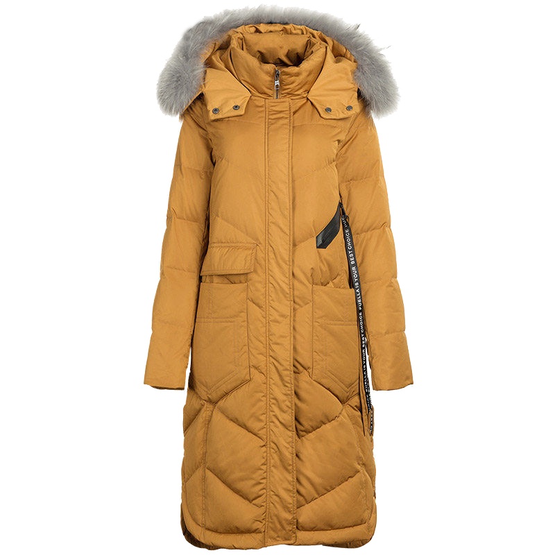 上新拉夏贝尔Puella冬季新款韩版加厚显瘦大毛领派克羽绒服女20011047