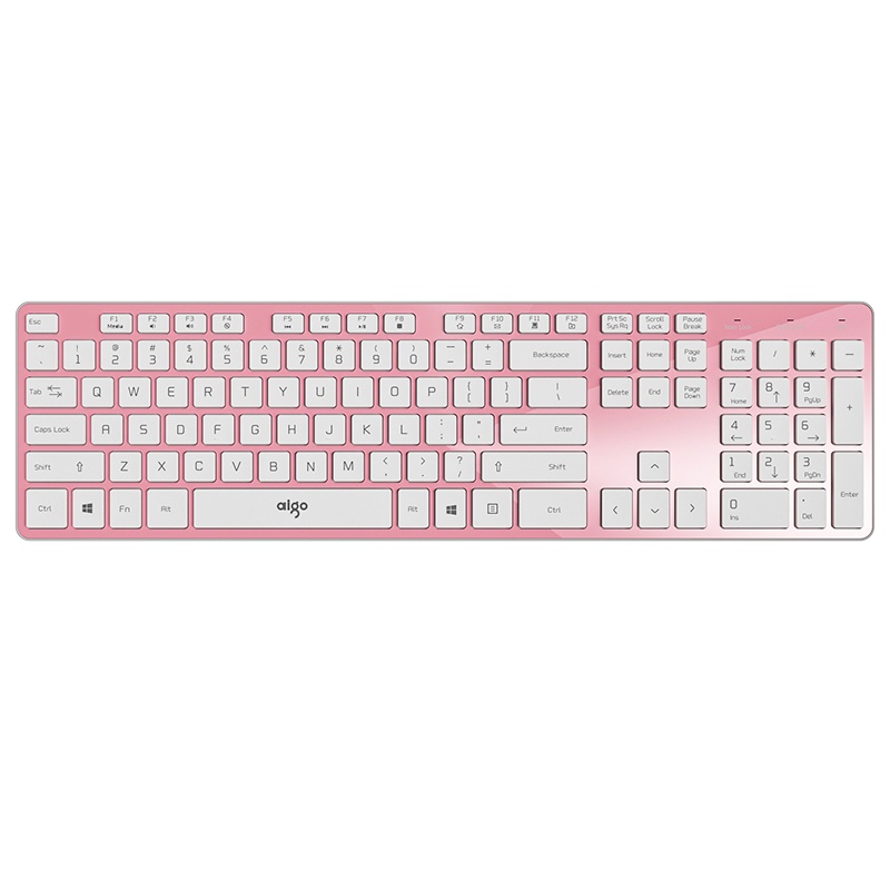 爱国者(AIGO) 炫彩剪刀脚巧克力通用无线键盘 安静时尚 实用 寿命长V500无线版 粉色