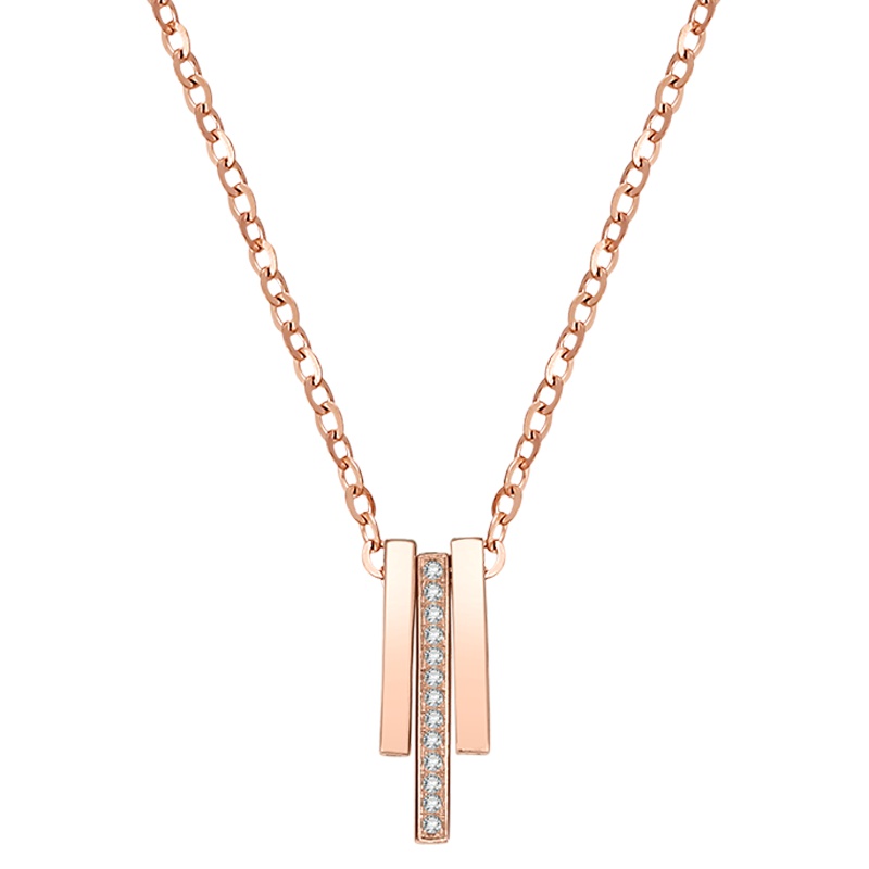 金一 18K金玫瑰金三寸人间女士K金项链套链 （定价）CEC018