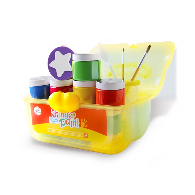 JoanMiro美乐手指画颜料儿童无毒可水洗宝宝画画套装手指画册水彩颜料套装 通用款