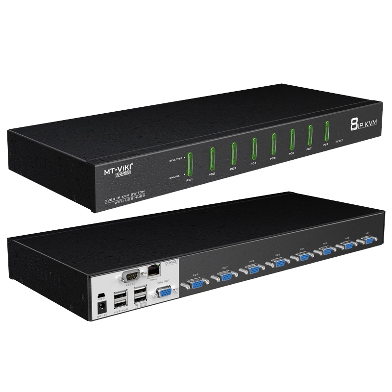 迈拓维矩MT-9108UP kvm切换器8口lcd19英寸多电脑切换器8进1出远程ip访问控制