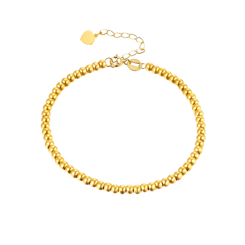 GZUAN古钻珠宝 18K黄金光珠手链 K金转运珠 S1818