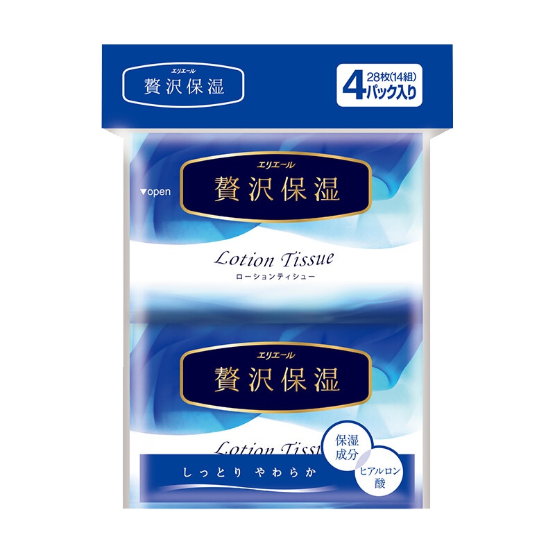 大王Elleair 奢华保湿系列 婴儿适用便携面纸*4包