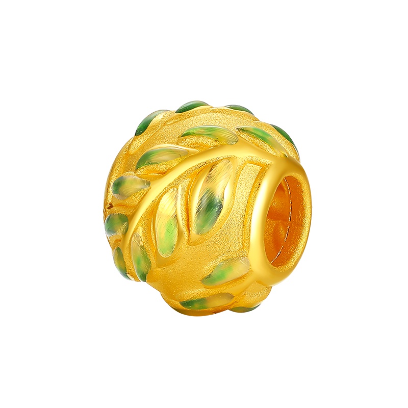 周大生 3D硬金橄榄枝手链 夏日小清新手串送女友