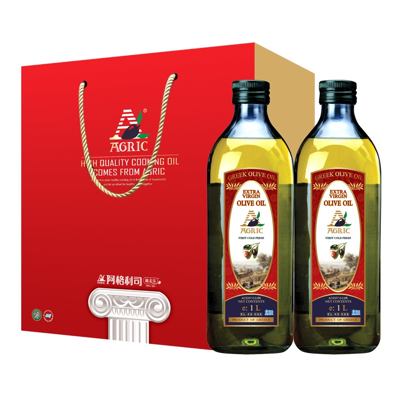 阿格利司(AGRIC)希腊原装进口特级初榨橄榄油1L*2礼盒装