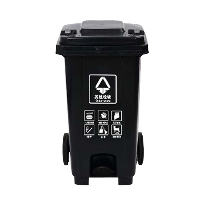 超宝保护家园方形垃圾桶(带盖带轮/含脚踩/深灰色)240升(101cm*59cm*74cm)