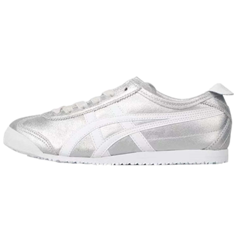 Onitsuka Tiger鬼冢虎MEXICO66新款闪银色女休闲鞋1182A184-100