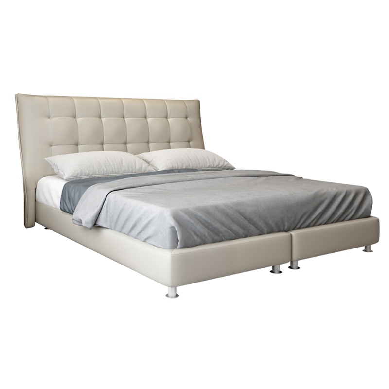 左右卧室头层牛皮软床主次卧真皮现代简约双人大皮床1.5米1.8mDR060