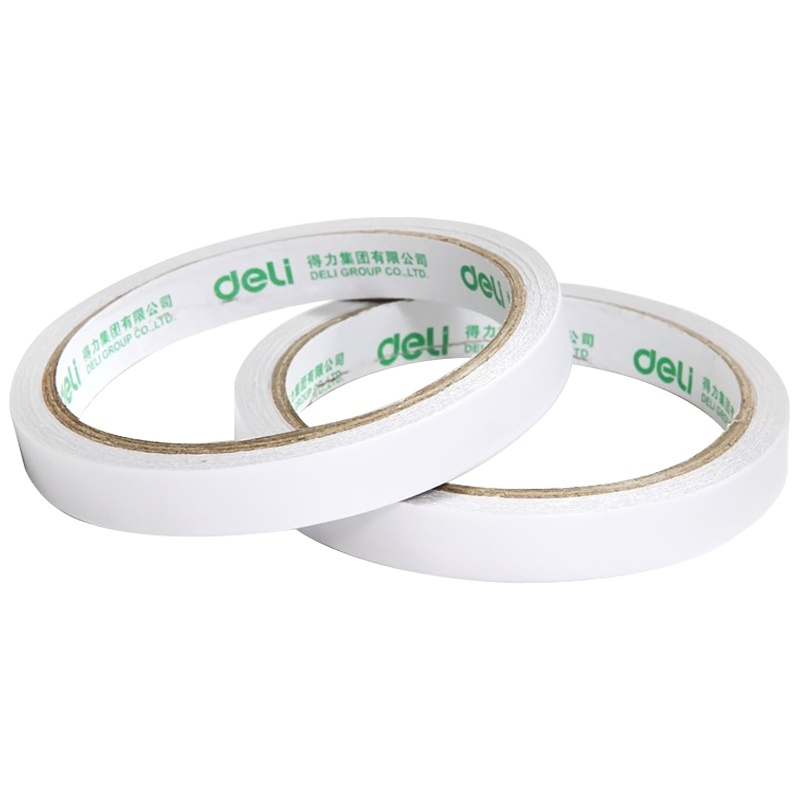 得力(deli)30401棉纸双面胶带24卷 12mm*10y*80um热熔棉纸双面办公家用手工粘胶 粘力强 包装用