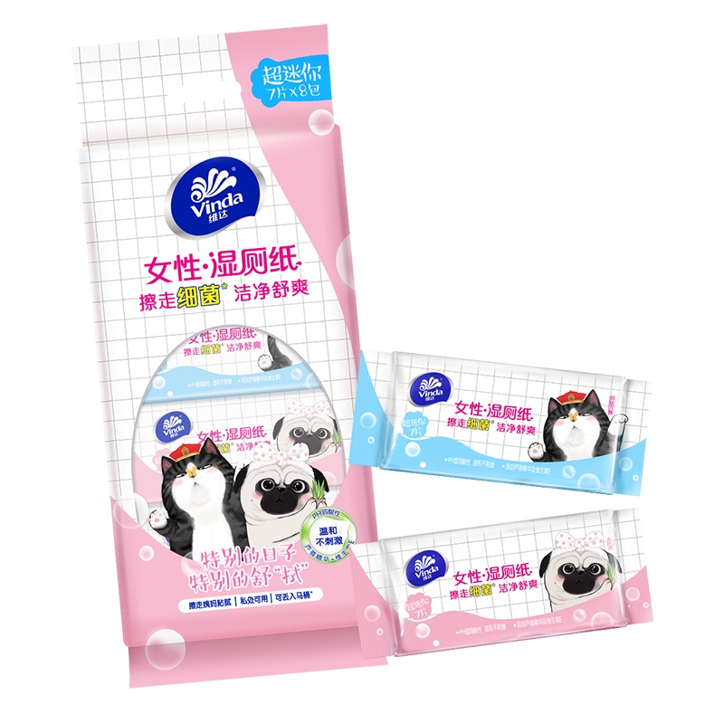 维达吾皇女性超迷你湿厕纸7片16包 便携装成人私处湿纸巾