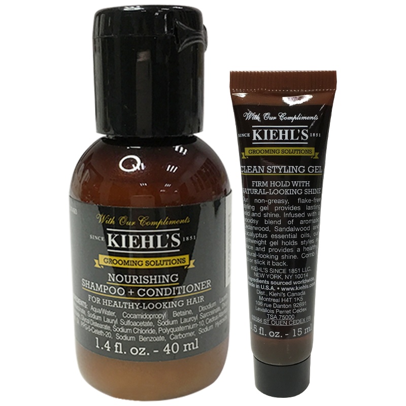 科颜氏(Kiehl's)绅士理容洗护双效洗发水40ml+科颜氏绅士理容定型啫喱15ml