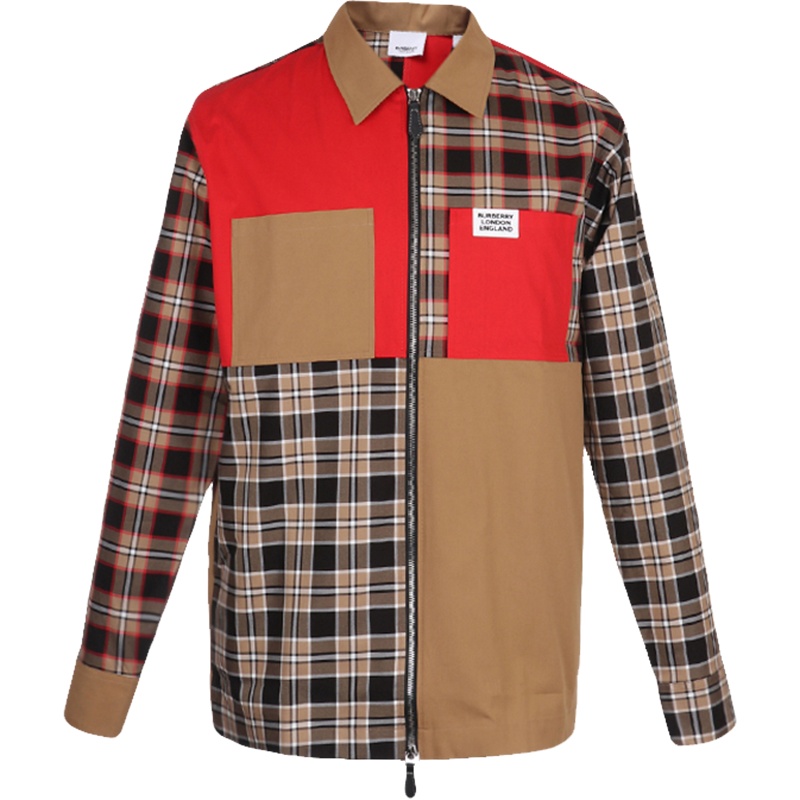 BURBERRY 博柏利 男士棉质拉链式衬衫上衣 80237971