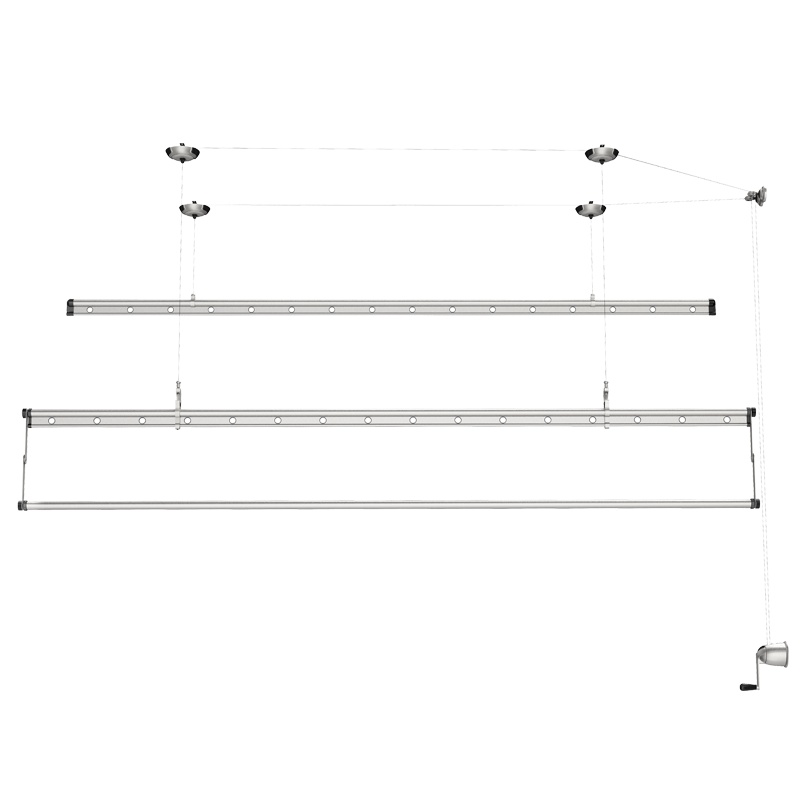 好太太（Hotata）升降晾衣架 GW-6680C手摇晾衣架 升降晒衣杆手摇三杆阳台家用