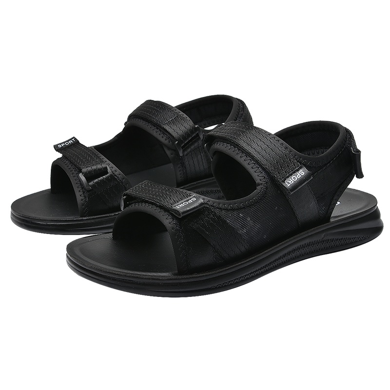 韩版时尚网布懒人魔术扣男鞋男凉鞋男凉拖鞋男沙滩鞋