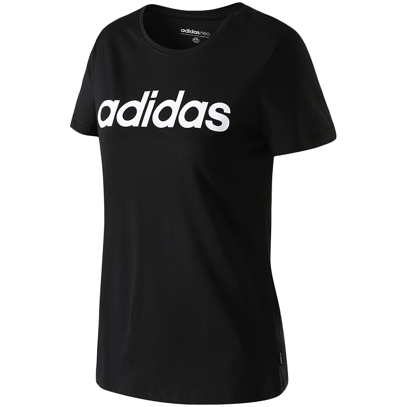 【自营】adidas阿迪达斯NEO女子短袖T恤修身休闲运动服CV7026 L CV7026黑