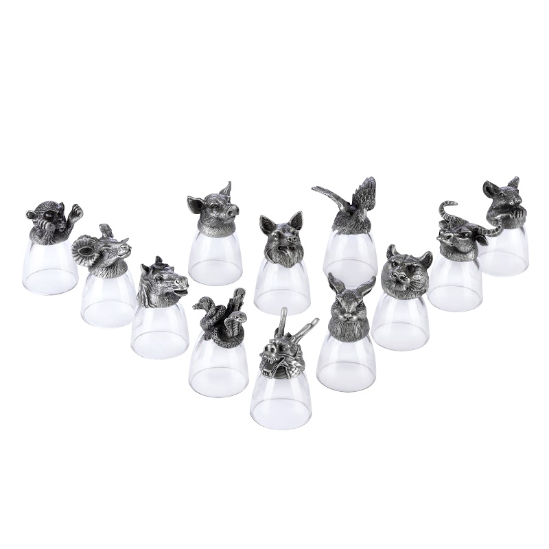 十二生肖酒杯套装 R-9460 创意酒杯套装烧酒杯烈酒杯 (单位:套)