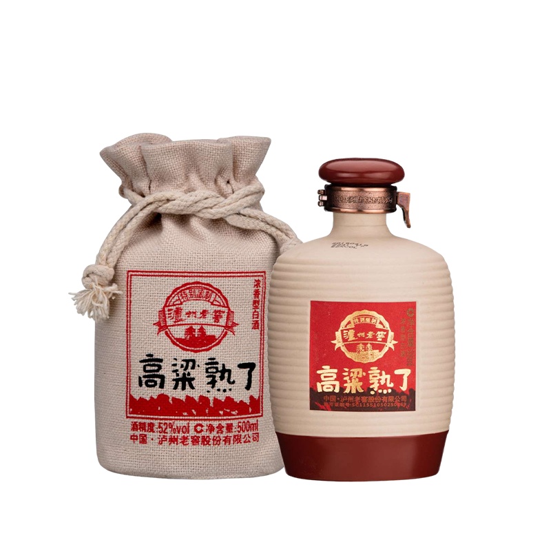 泸州老窖 高粱熟了(米色) 52度500ml浓香型白酒 单瓶装