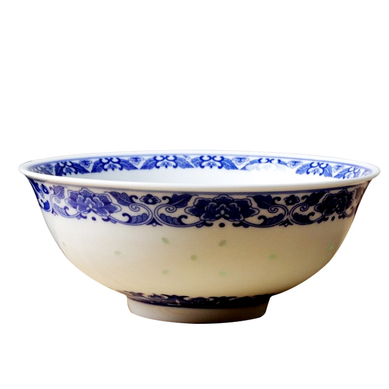 LICHEN 景德镇青花玲珑瓷器餐具 釉下彩陶瓷碗盘勺碟自由搭配 6英寸面碗 一个