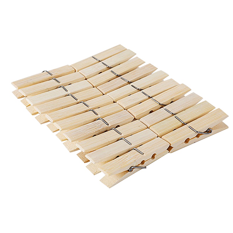 云蕾竹夹子晾衣夹家用强力木夹子晒被夹小夹子衣服夹子防风大棚夹20只