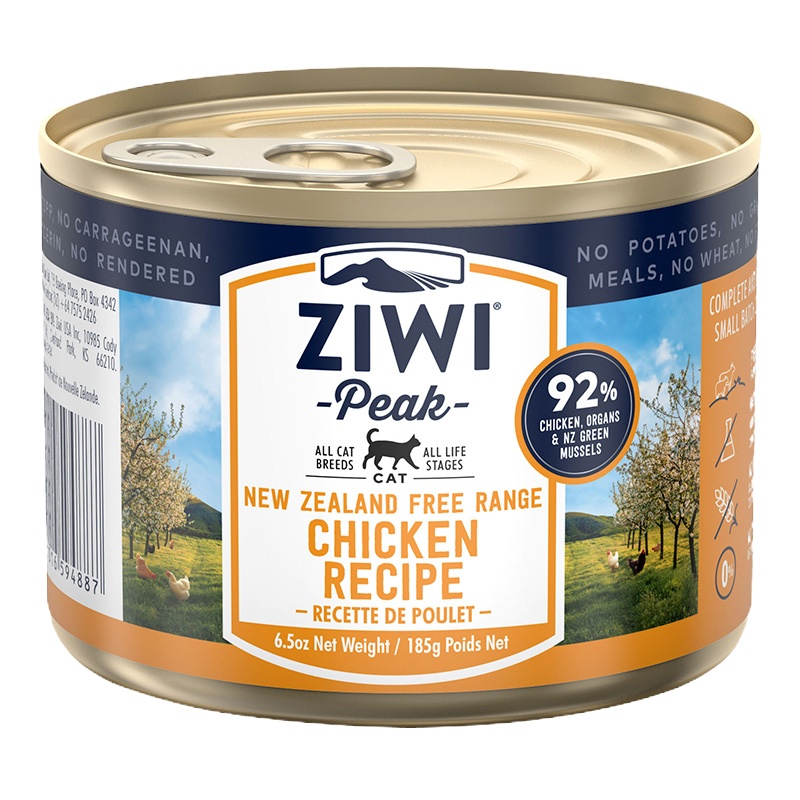 巅峰ZiwiPeak 鸡肉配方猫罐头185g猫咪湿粮高含肉量猫粮