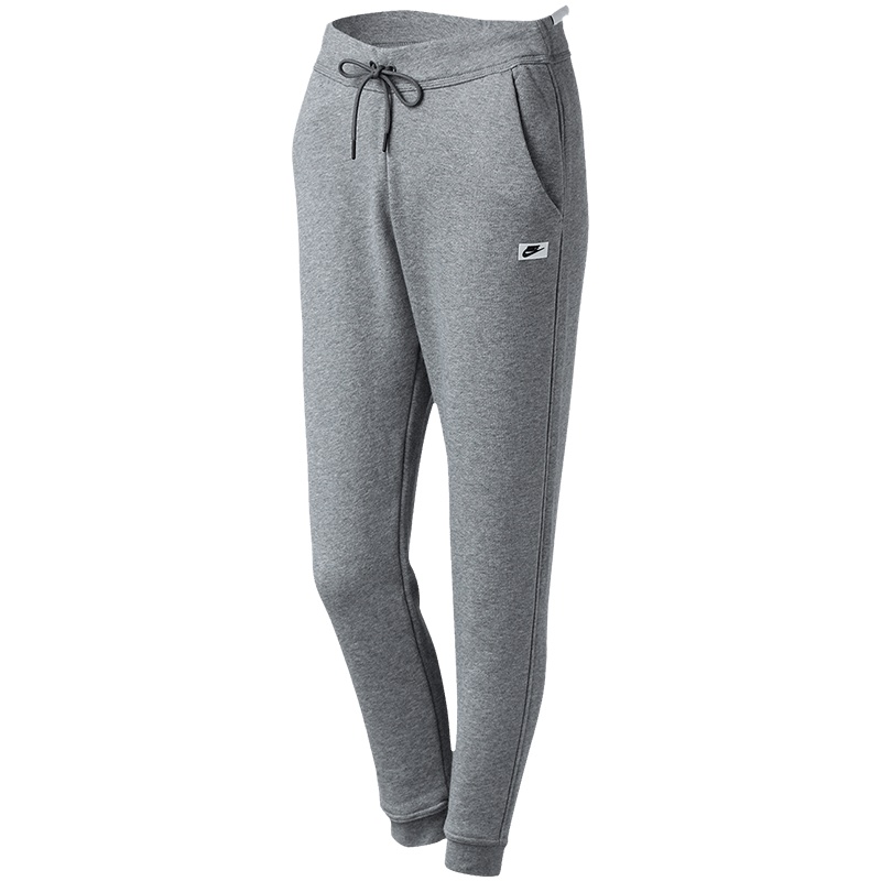 NIKE耐克女裤款修身直筒针织休闲运动长裤803617 L 灰色