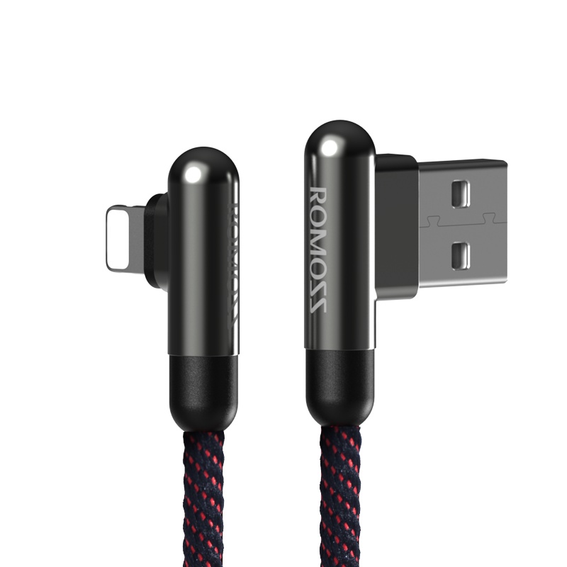 罗马仕(ROMOSS)CB12A苹果快充弯头数据线锌合金吃鸡线iPhoneXS MAX/X/8/7/6s 棕色/1.8m