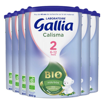 法国进口 佳丽雅Gallia 2段奶粉 有机配方婴儿奶粉6-12个月800g*6罐装