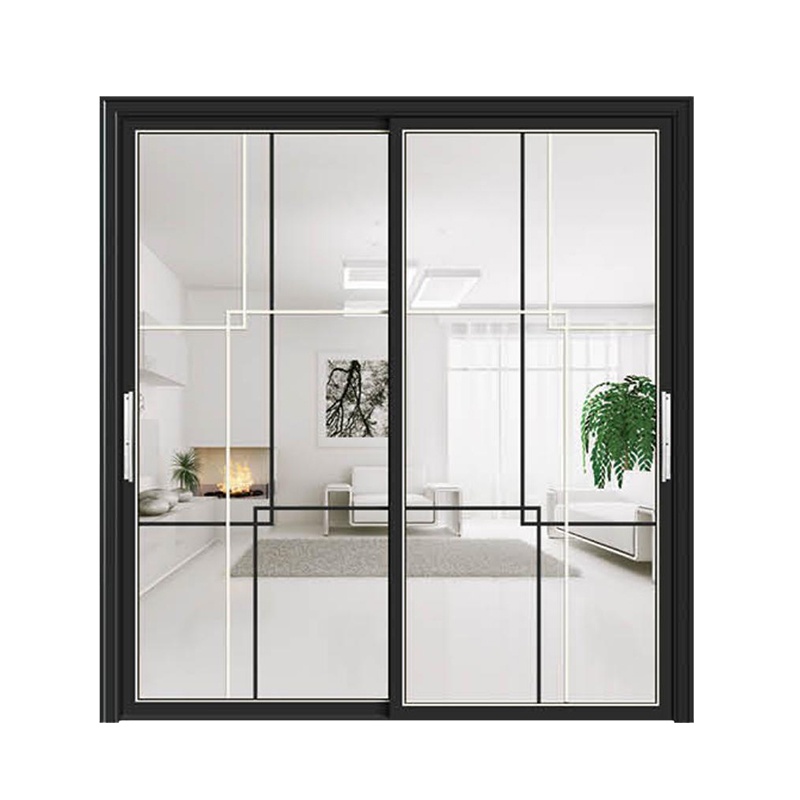 金双玉 多米1.4极简窄边推拉门 玻璃隔断谷仓门钛美铝合金4.4公分窄黑边框厨房卫生间门浴室推拉移门防水