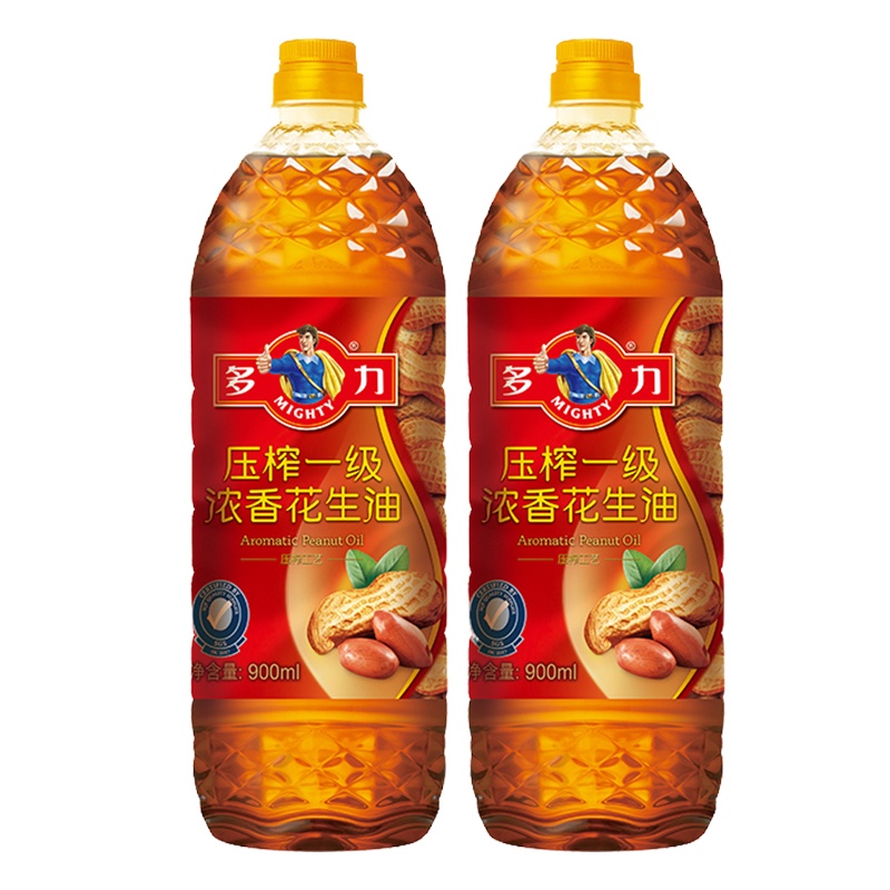 多力压榨一级浓香花生油900ML*2瓶物理压榨食用油 GDNJ