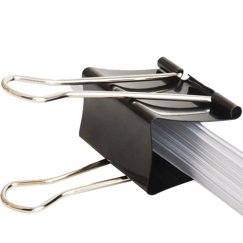 得力8561黑色长尾夹50mm(5盒装)