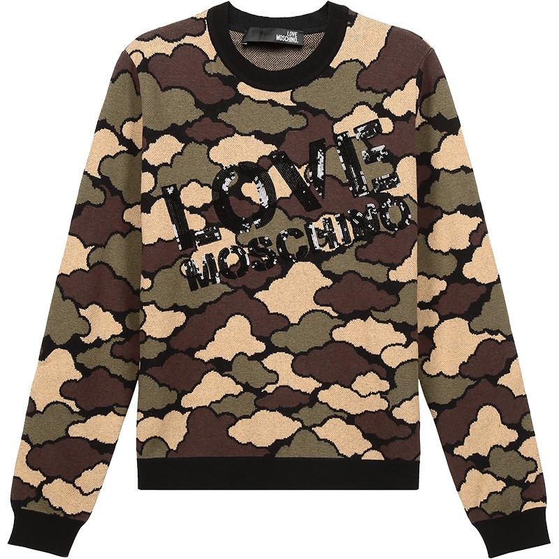 LOVE MOSCHINO "爱"莫斯奇诺 女士 棉/羊毛圆领长袖针织衫 WSG70 11 X1310