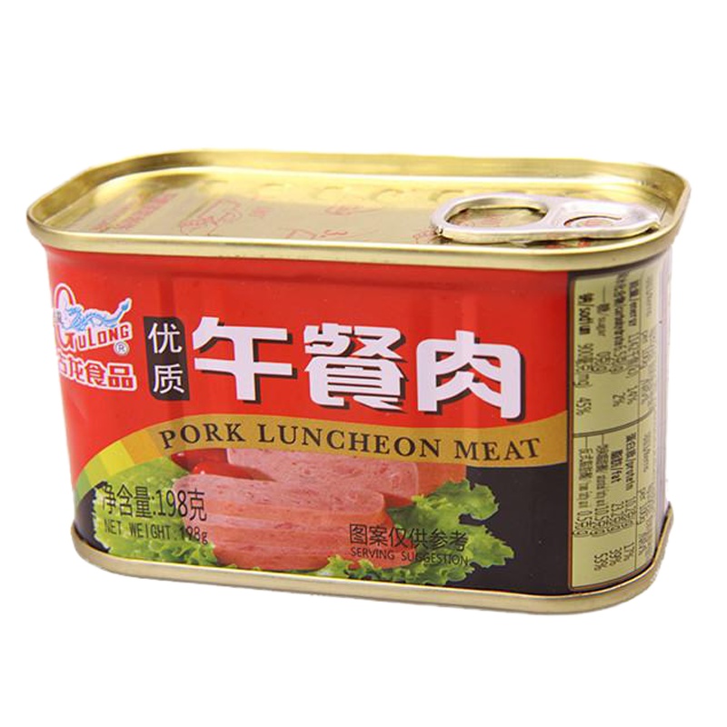 古龙午餐肉罐头198g 户外速食肉罐头食品 精品即食火腿肉