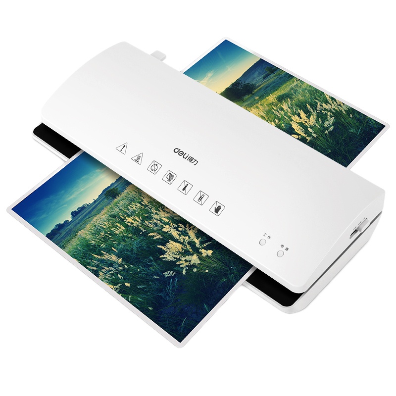 得力 3897 A4简洁时尚静音型塑封机 过塑机 冷热裱 浅银灰