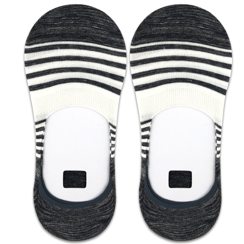 Heheng·和亨 2019年秋季新款浅口超隐形水波纹短袜夏季潮条纹运动薄款四季棉袜男5双装