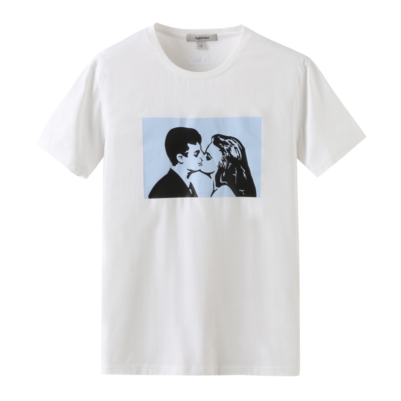 商场同款马克华菲短袖T恤男装2019夏新款撞色复古印花全棉上装