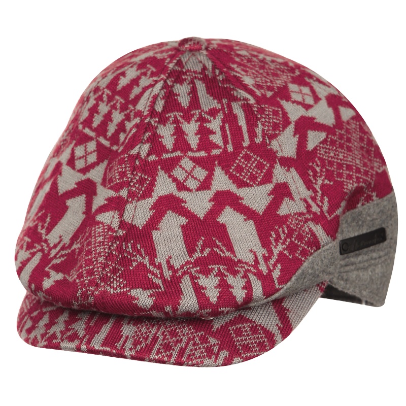 快乐狐狸（ActionFox）运动户外男女复古休闲时尚保暖针织提花鸭舌前进帽3410