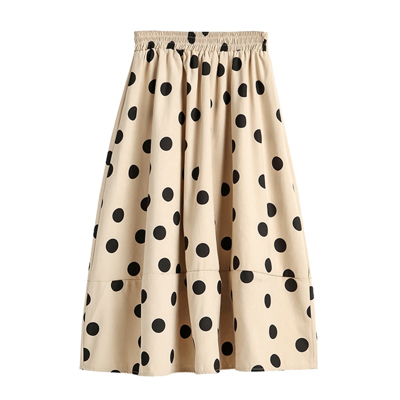 如熙很仙的复古高腰a字波点半身裙女中长款抖音仙女裙子