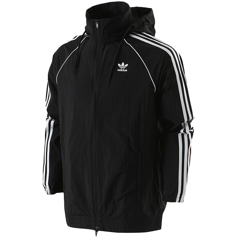 adidas阿迪达斯三叶草男子外套夹克2018新款连帽休闲运动服CW1309