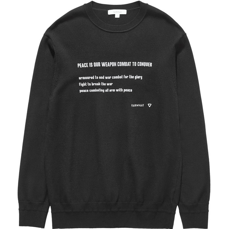 马克华菲男装春季新款休闲字母印花上衣男式针织衫