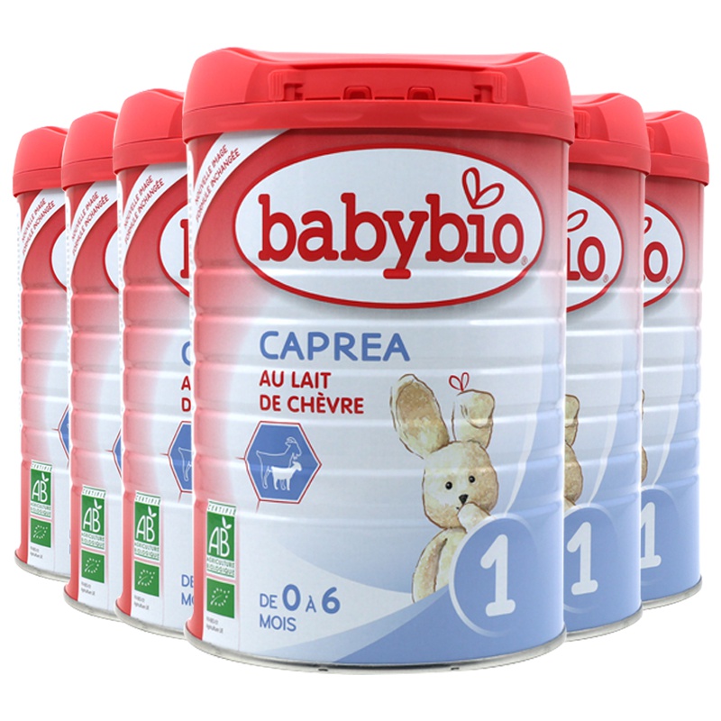 法国进口 伴宝乐(babybio)有机1段羊奶粉 绿色山羊奶粉0-6个月900g*6罐装