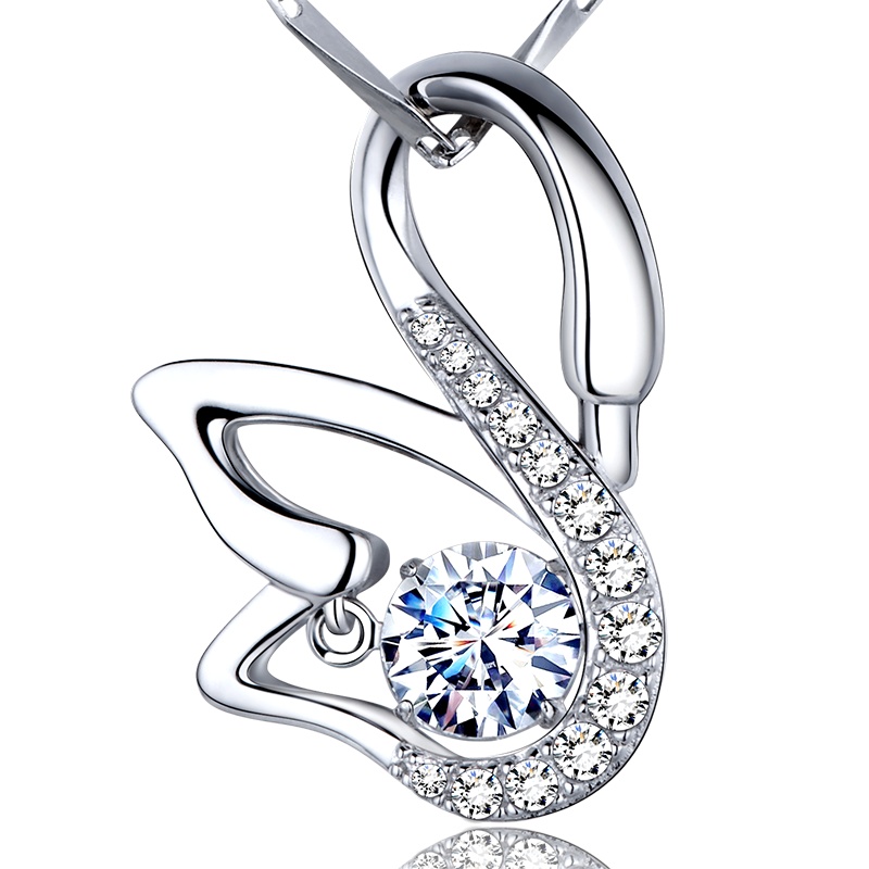 MyMiss小天鹅项链女款925银镀铂金吊坠情侣韩版锁骨链项链女士 生日情人节礼物送女友