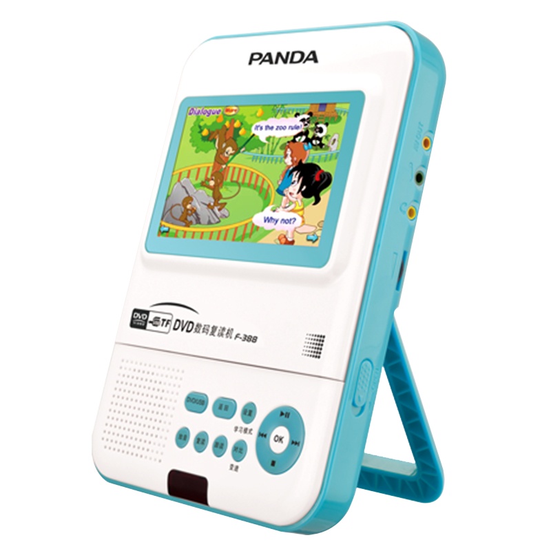 PANDA熊猫F-388视频复读机高清dvd播放机器小学生CD光盘碟片英语学习机MP3播放器 蓝色
