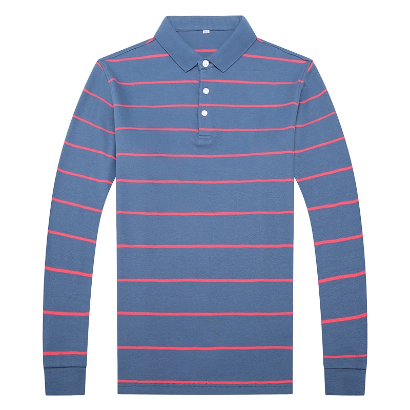 卡帝乐鳄鱼(CARTELO)秋季长袖T恤男士纯棉翻领青年polo衫男装全棉休闲上衣