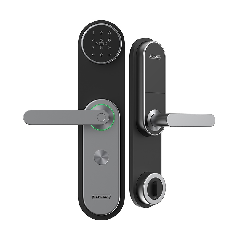 西勒奇(SCHLAGE)指纹锁U8家用防盗门密码锁C级智能锁电子锁U8301-四合一-陨磁黑-蓝牙版