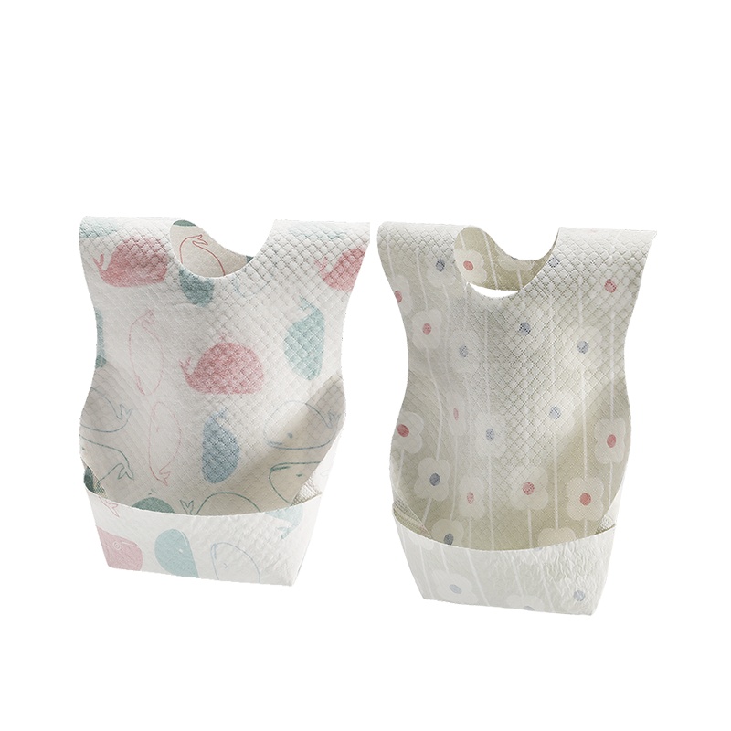 babycare婴儿口水巾 一次性围兜柔软小方巾小孩防水围兜便携饭兜鲸彩纷呈+山茱萸 3790