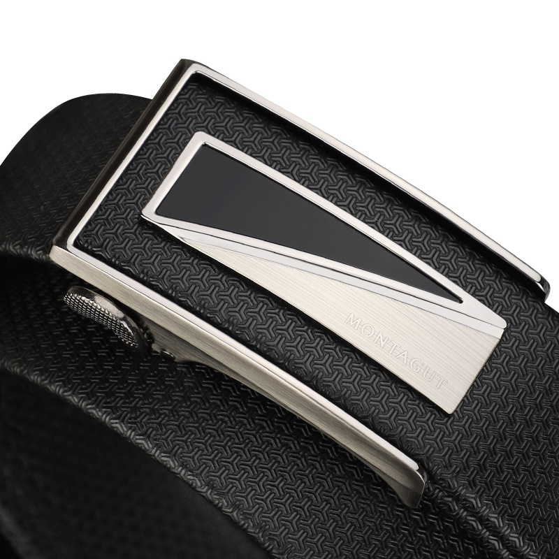 梦特娇男士皮带 真皮 自动扣内穿 青年时尚 百搭 商务 休闲 软面腰带男 中年